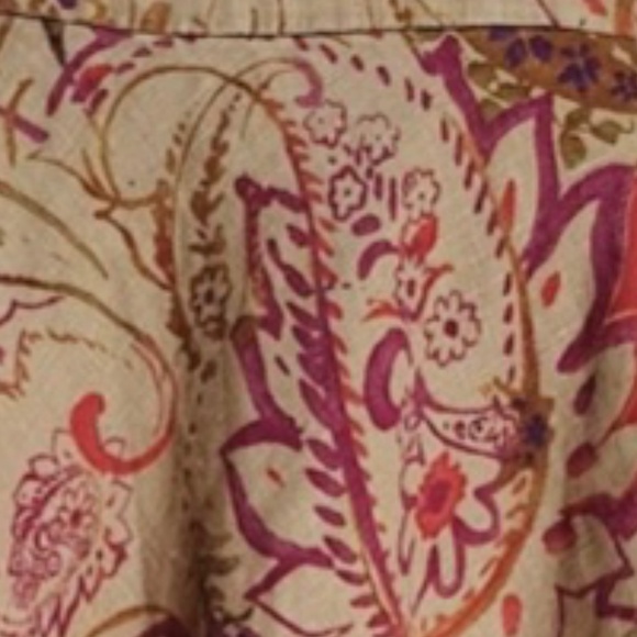 Vintage Ralph Lauren LRL100%  Linen Paisley Floral Print A-Line Skirt 4 - Picture 11 of 11